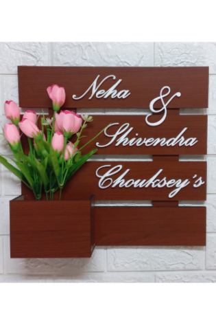 wooden nameplate